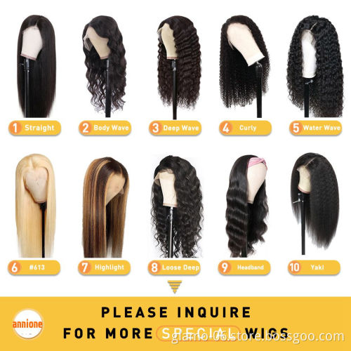 Free Shipping Silky Straight HD Lace Wig Preplucked Bleached Knots Brazilian Human Hair Full Lace Wig